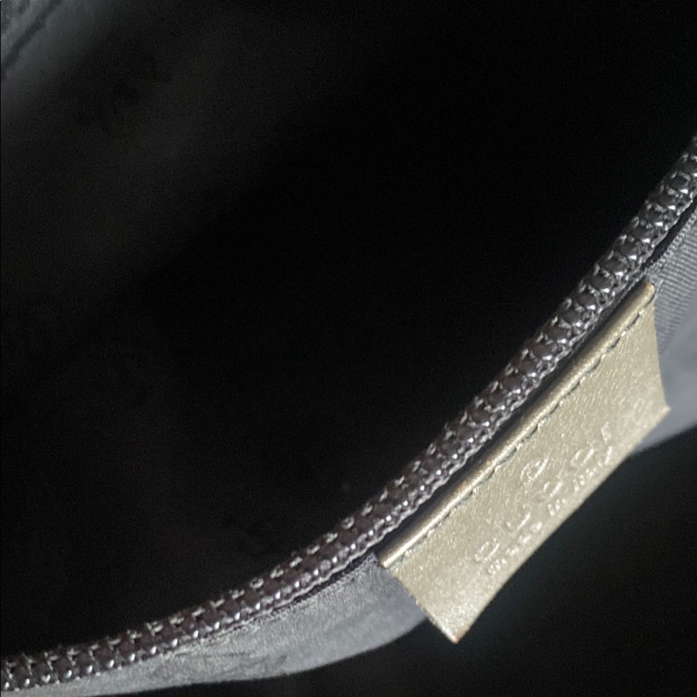Gucci Black GG Monogram Tote Bag with Leather Trim - Picture 12 of 16